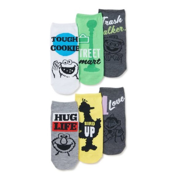 Sesame Street Women's No Show Socks, 6-Pack - Picture 1 of 2